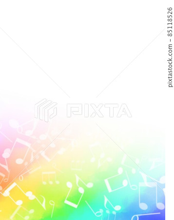 Gradation frame of rainbow-colored musical score no.01 85118526