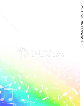 Gradation frame of rainbow-colored musical score no.04 85118529