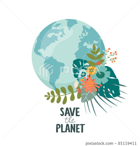 Happy earth day design save tree icon Royalty Free Vector