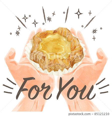 蛋奶丹麥糕點手繪水彩風格插圖 蛋奶丹麥糕點手繪水彩風格插圖 85121210