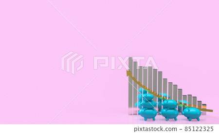 The blue piggy bank and silver chart for saving or business concept 3d rendering 85122325