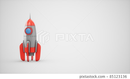 3D Rendering Rocket Space Ship isolated on Grey background 3D Rendering Rocket Space Ship isolated on Grey background 85123136