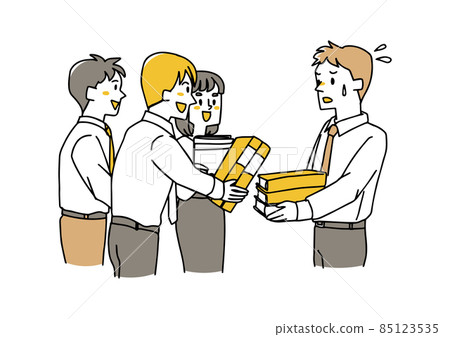 一個因被迫工作而陷入困境的人。因過度的業務任務而感到壓力。 85123535