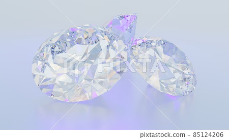Diamonds on white close up, 3D rendering Diamonds on white close up, 3D rendering 85124206