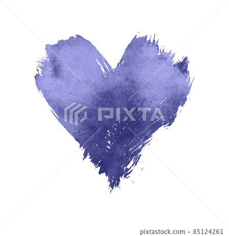 Red watercolor painted heart shape on white 85124261