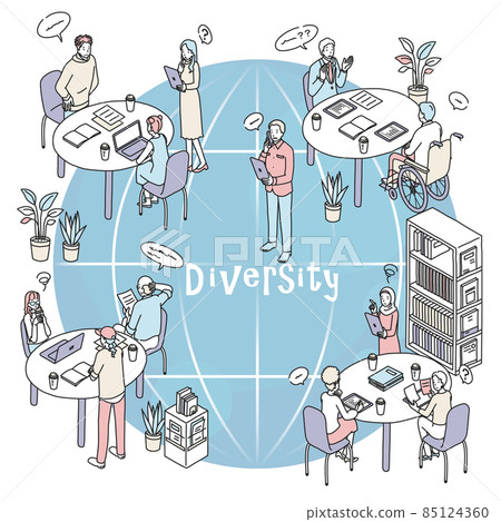 Diversity Image of people suffering from work 85124360