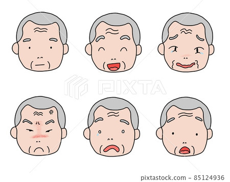 Various facial expressions of the elderly Various facial expressions of the elderly 85124936