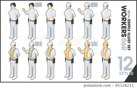 插圖集“WORKERS 06R” 12 分 工作服 工人制服 帶輪廓線 插圖集“WORKERS 06R” 12 分 工作服 工人制服 帶輪廓線 85126211
