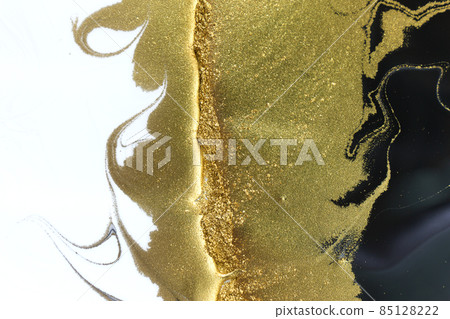 Abstract white and black texture with gold glitter. Abstract white and black texture with gold glitter. 85128222