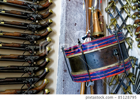 Military Drum displayed in Culzean Castle - Scotland Military Drum displayed in Culzean Castle - Scotland 85128795