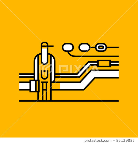 Outline two-color icon set.  gas, Infrastructure, rosette, electric, outlet, energy, house, electricity, station, outline, plumbing, engineering, wastewater, illustration, elements, icons. 85129885
