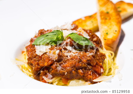 Classic Spaghetti in Tomato sauce. Copy Space. Classic Spaghetti in Tomato sauce. Copy Space. 85129958