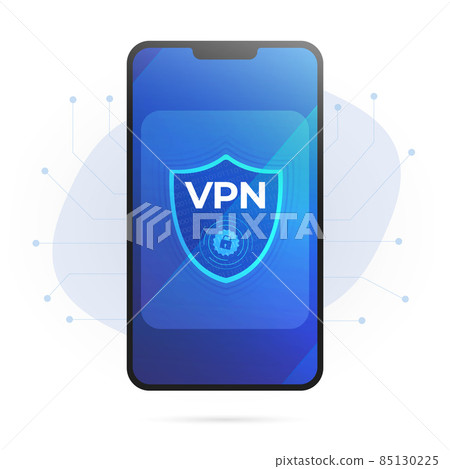 VPN Service concept. Virtual private network application - Internet Security and Privacy Data Encryption Software Service. Flat vector icon illustration isolated on white background 85130225