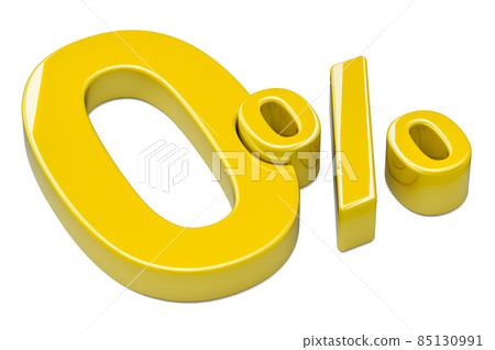 Yellow 0 percent, off. 3D rendering 85130991