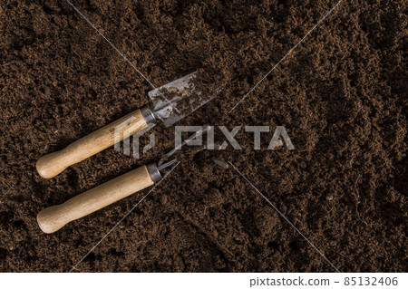 flat lay gardening composition with copyspace. High quality photo flat lay gardening composition with copyspace. High quality photo 85132406
