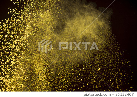 bright dust makeup powder dark background. High quality photo 85132407