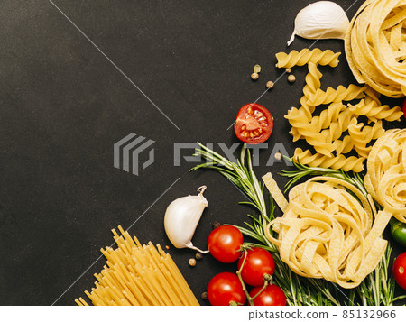flat lay composition pasta copyspace. High quality photo flat lay composition pasta copyspace. High quality photo 85132966