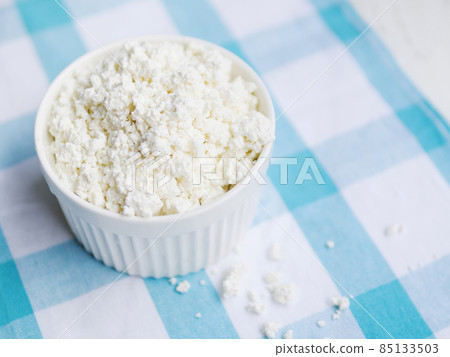 dish full cottage cheese. High quality photo 85133503