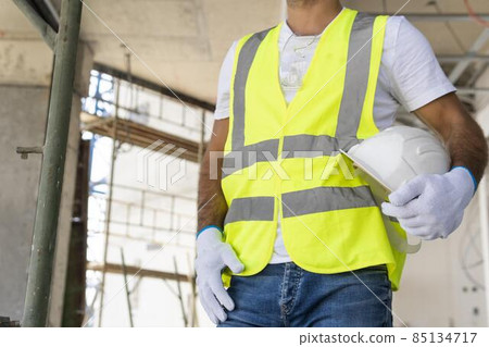 worker construction site low view. High quality photo 85134717