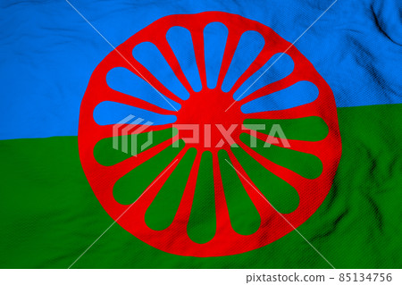Romani flag in 3D rendering 85134756