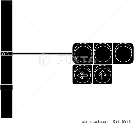 電線桿和紅綠燈的剪影 85136536