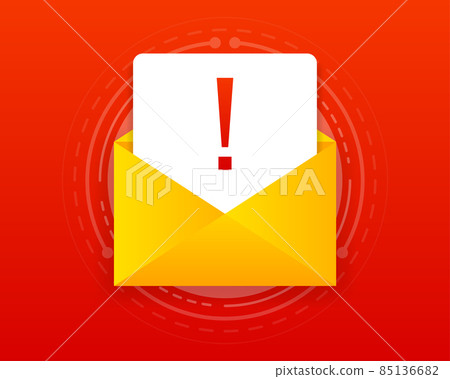 Error email message banner. Scam alert red message. Vector illustration. 85136682