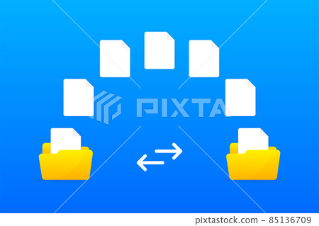 File transfer encrypted form. Concept for remote connection between two folders. Cloud concept based. Vector illustration. File transfer encrypted form. Concept for remote connection between two folders. Cloud concept based. Vector illustration. 85136709