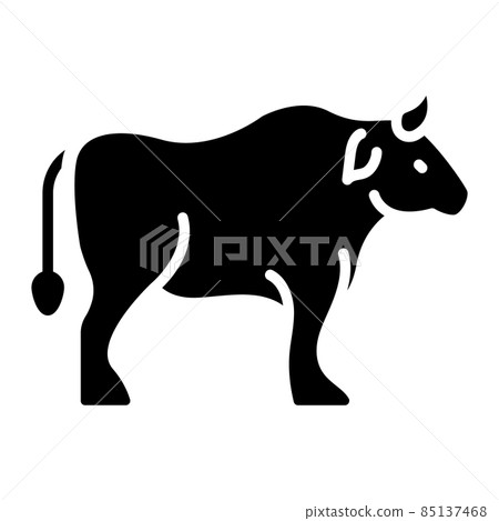 Ox Glyph Icon Animal Vector  85137468