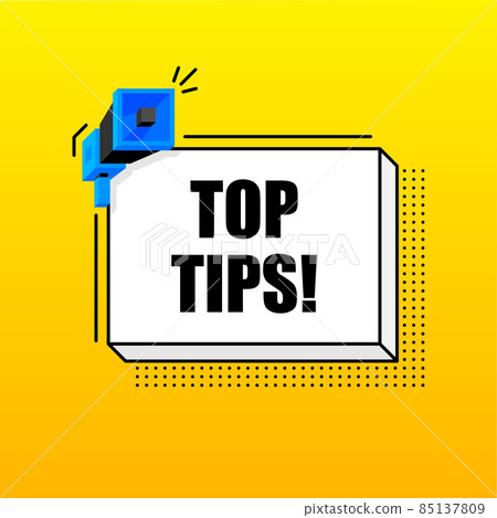 Top tips banner template. Marketing flyer with... - Stock Illustration ...