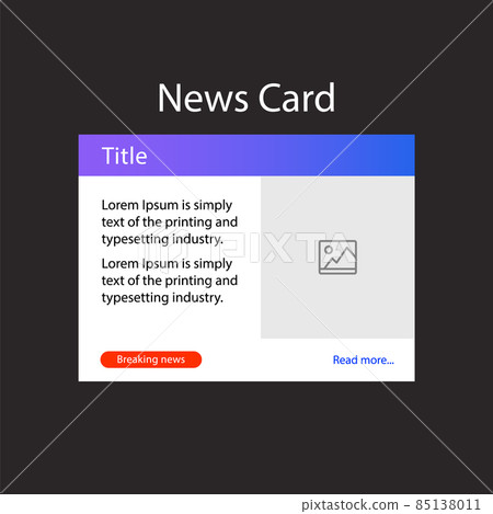 A news or article card for a website. Web interface template. User interface. Vector illustration. 85138011