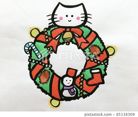 Cat Christmas wreath Cat Christmas wreath 85138309