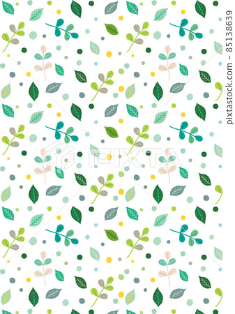 Scandinavian simple leaf and dot pattern vertical 85138639