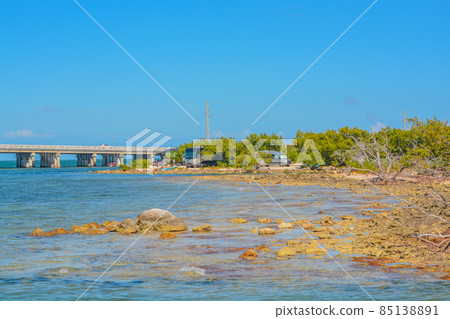 The Rocky Shoreline on the Tropical Island of Bahia Honda Key, Monroe County, Florida The Rocky Shoreline on the Tropical Island of Bahia Honda Key, Monroe County, Florida 85138891