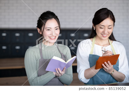 Image of a beautiful student attending a cooking class of a 3-star chef Zoom copy space available 85139052