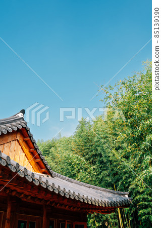 Korean traditional house and bamboo forest at Juknokwon in Damyang, Korea 85139190