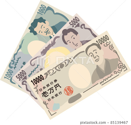 Japanese bills_thousand yen_5,000 yen_10,000 yen 85139467