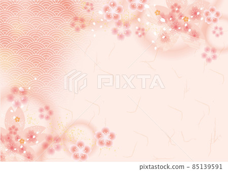 Beautiful cherry blossom pattern background material 85139591