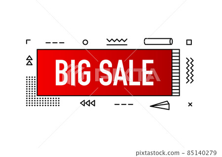Big sale, geometry red banner on white background. Vector illustration. Big sale, geometry red banner on white background. Vector illustration. 85140279