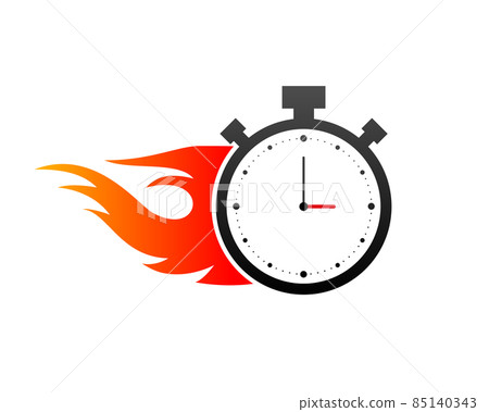 Fast delivery vector icon. Stopwatch with speed. Delivery sign. Vector illustration. Fast delivery vector icon. Stopwatch with speed. Delivery sign. Vector illustration. 85140343