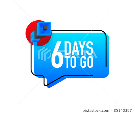Megaphone with 6 days left. Speech bubble. Loudspeaker. Banner for business, marketing and advertising. Vector illustration. 85140397