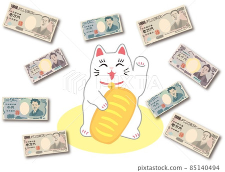 Maneki Neko and a lot of bills Maneki Neko and a lot of bills 85140494