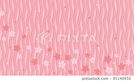 Sakura and Japanese pattern background material, staggered stripes 85140938