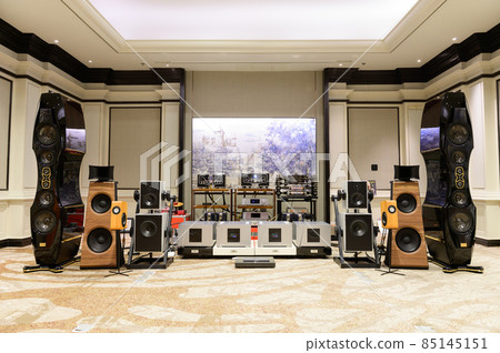 Hifi system with amplifier and speakers for display at BAV Hi-end show in Bangkok 85145151