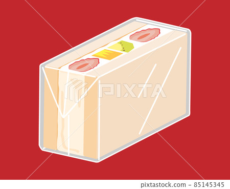 Fruit sandwich strawberry + kiwi + pine square pack (with white border) Fruit sandwich strawberry + kiwi + pine square pack (with white border) 85145345