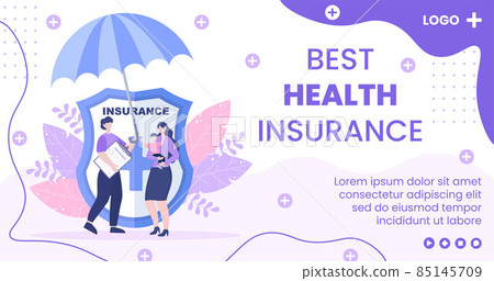 Health care Insurance Post Template Flat Design Illustration Editable of Square Background for Social media, Greeting Card or Web Internet 85145709