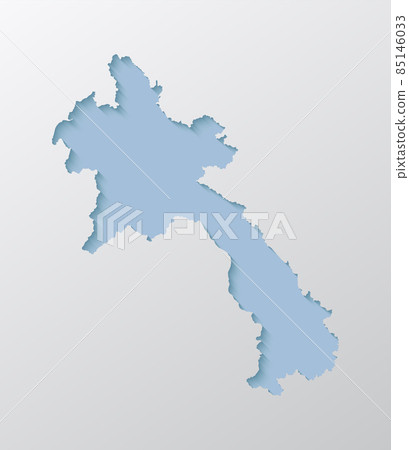 Vector outline map Laos with creative shadow - Stock Illustration ...