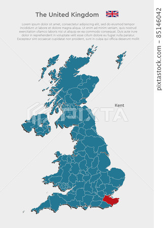 Vector map United Kingdom and county Kent 85146042