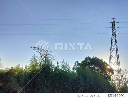 Countryside electric wire scenery Countryside electric wire scenery 85146991