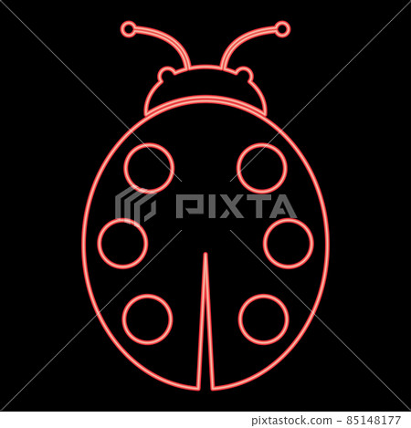 Neon ladybird red color vector illustration image flat style Neon ladybird red color vector illustration image flat style 85148177
