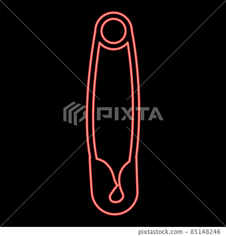 Neon safety pin red color vector illustration image flat style Neon safety pin red color vector illustration image flat style 85148246
